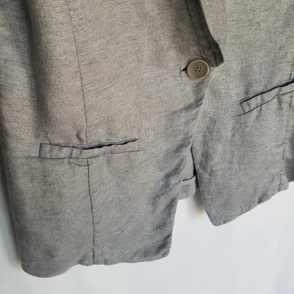 Eileen Fisher Gray Twinkle Linen Blazer - Picture 5 of 10